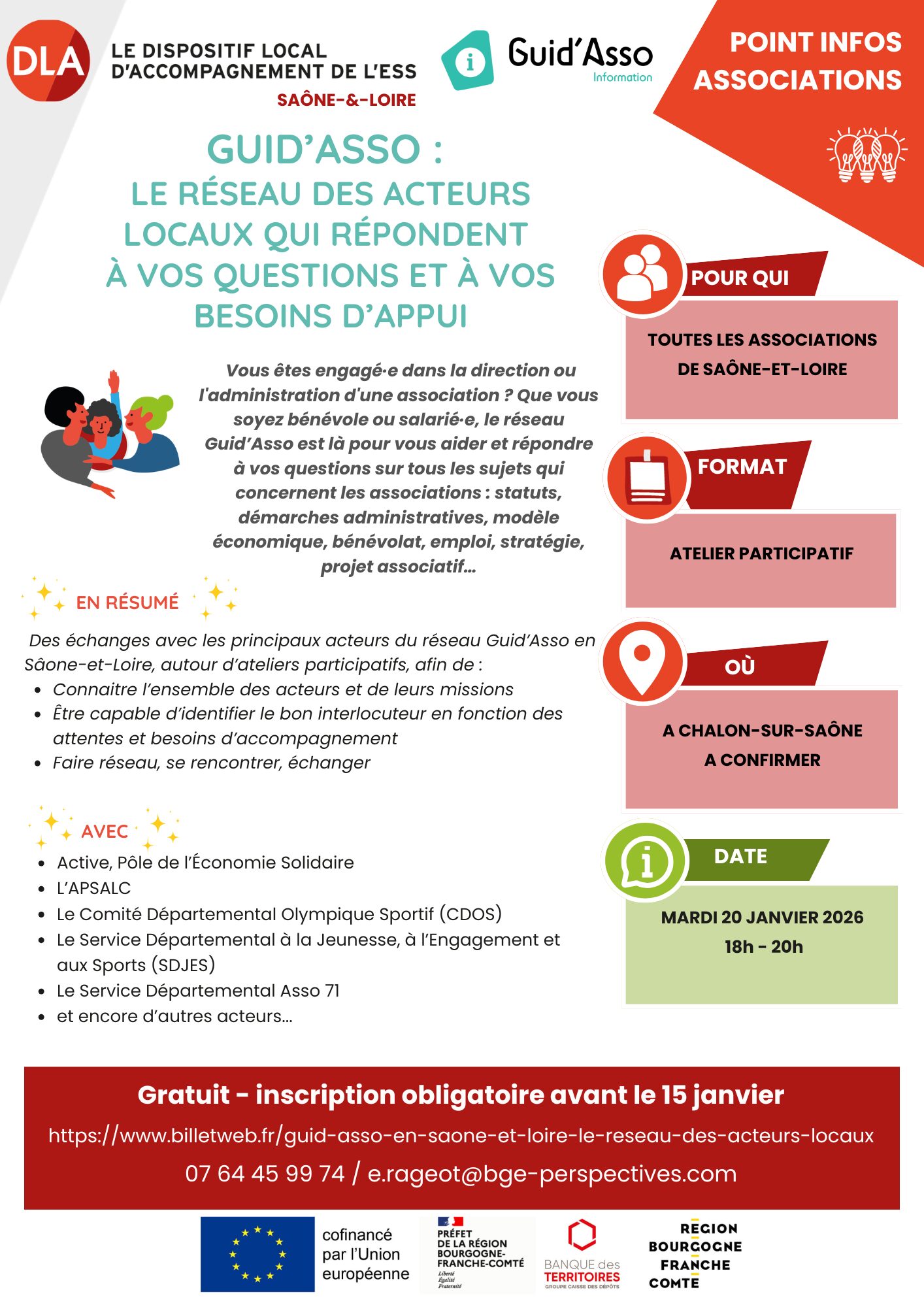 Atelier participatif Guid’Asso le 20 janvier 2026 à Chalon-sur Saône.