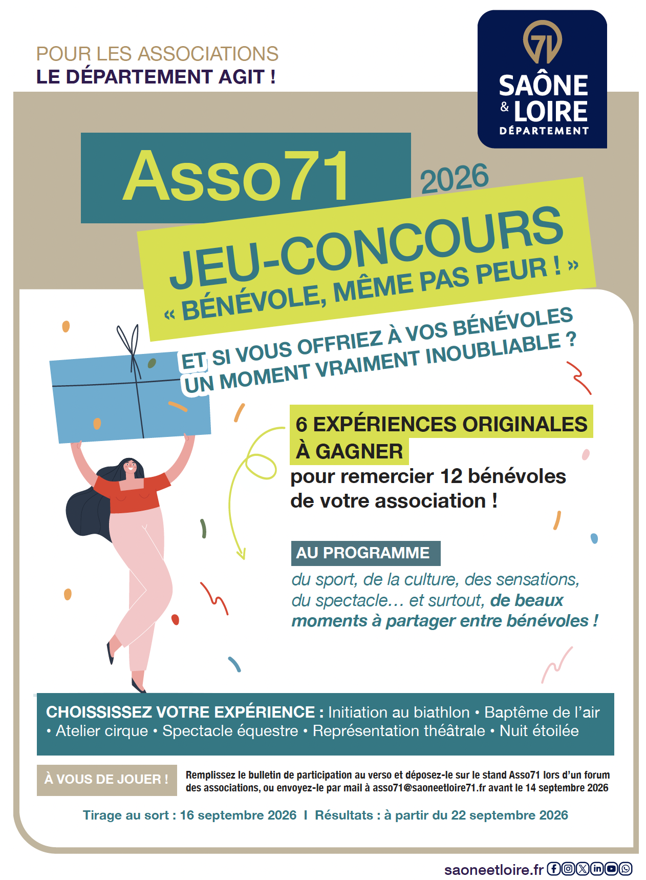 Jeu-concours Asso71 ＂Bénévole, même pas peur !＂
